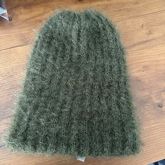 Urban Outfitters Accessories - Urban Outfitters Moss Fuzzy Olive Beanie NWT O/S Cosy Fall Holiday